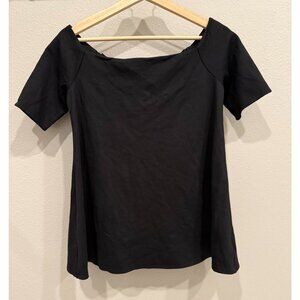 Hatch The Nines Women's Pullover Off Shoulder Black Tunic Blouse Medium Maternal